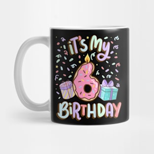 Kids It'S My 6Th Birthday Cake Donut 6 Year Old Confetti Mug